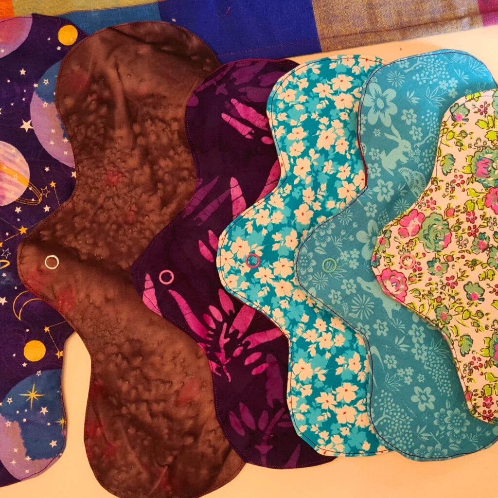 Home made sanitary towels / menstrual pads, by Cathrene
