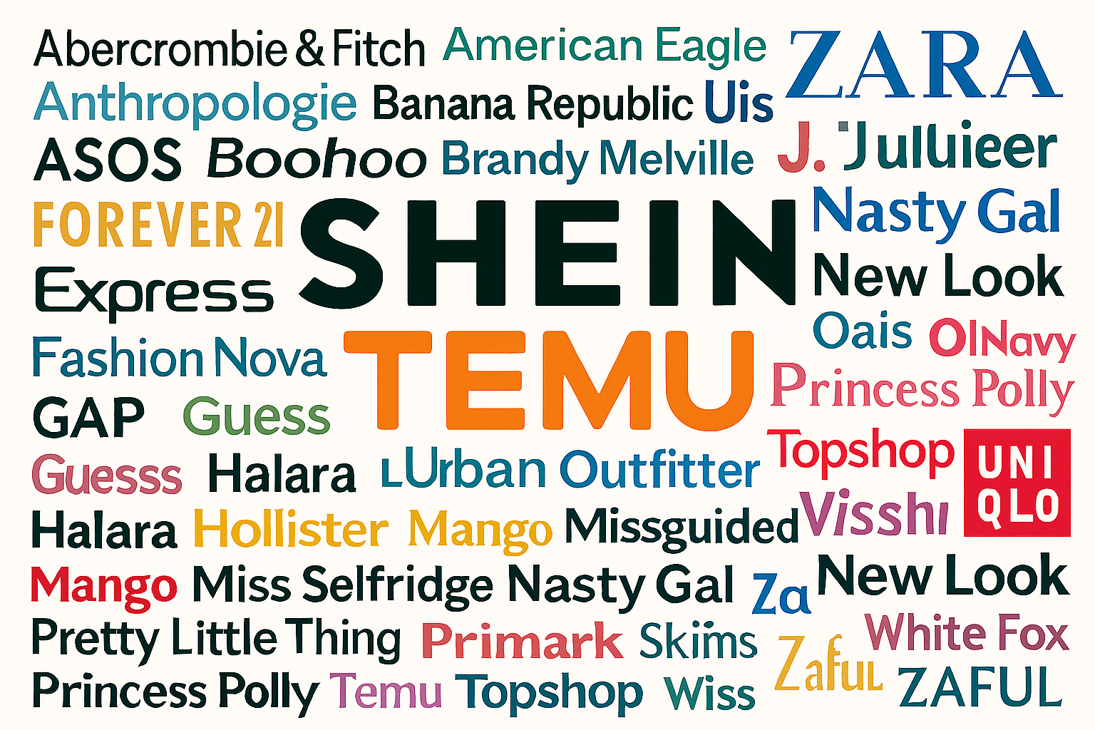 top 50 fast and ultra-fast fashion brands, including Shein and Temu.