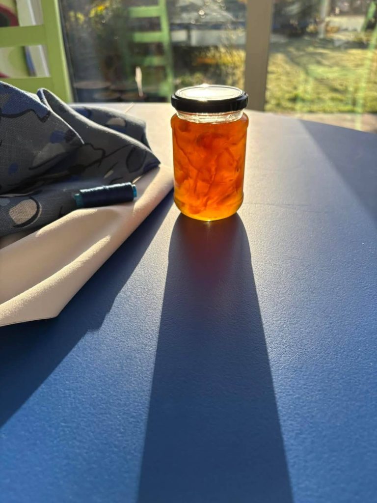 A glass jar of Marmalade