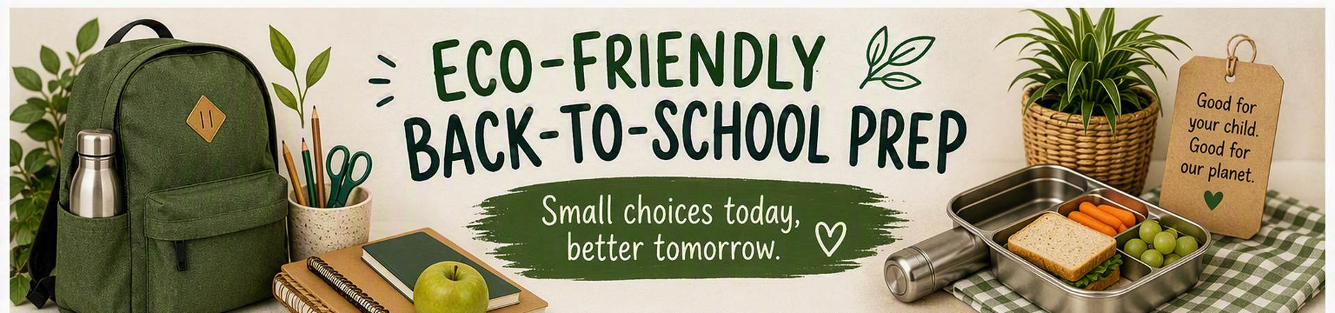 Eco Friendly back to school prep. Small Choices today, better tomorrow.